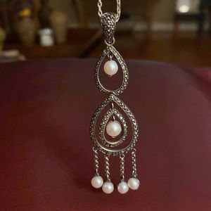 Vintage, 925, Marquisite & Faux Pearl